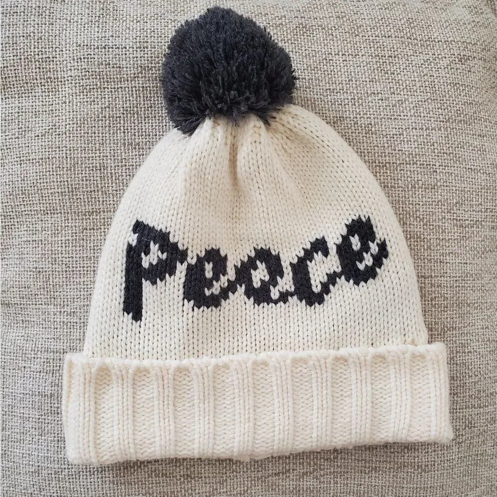 Gap Peace Pom Pom Beanie